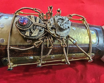 Ethereal Mechanist's Bracer - Handcrafted Steampunk Spider Bracer by Daniel Proulx - One of a Kind Artisan Design