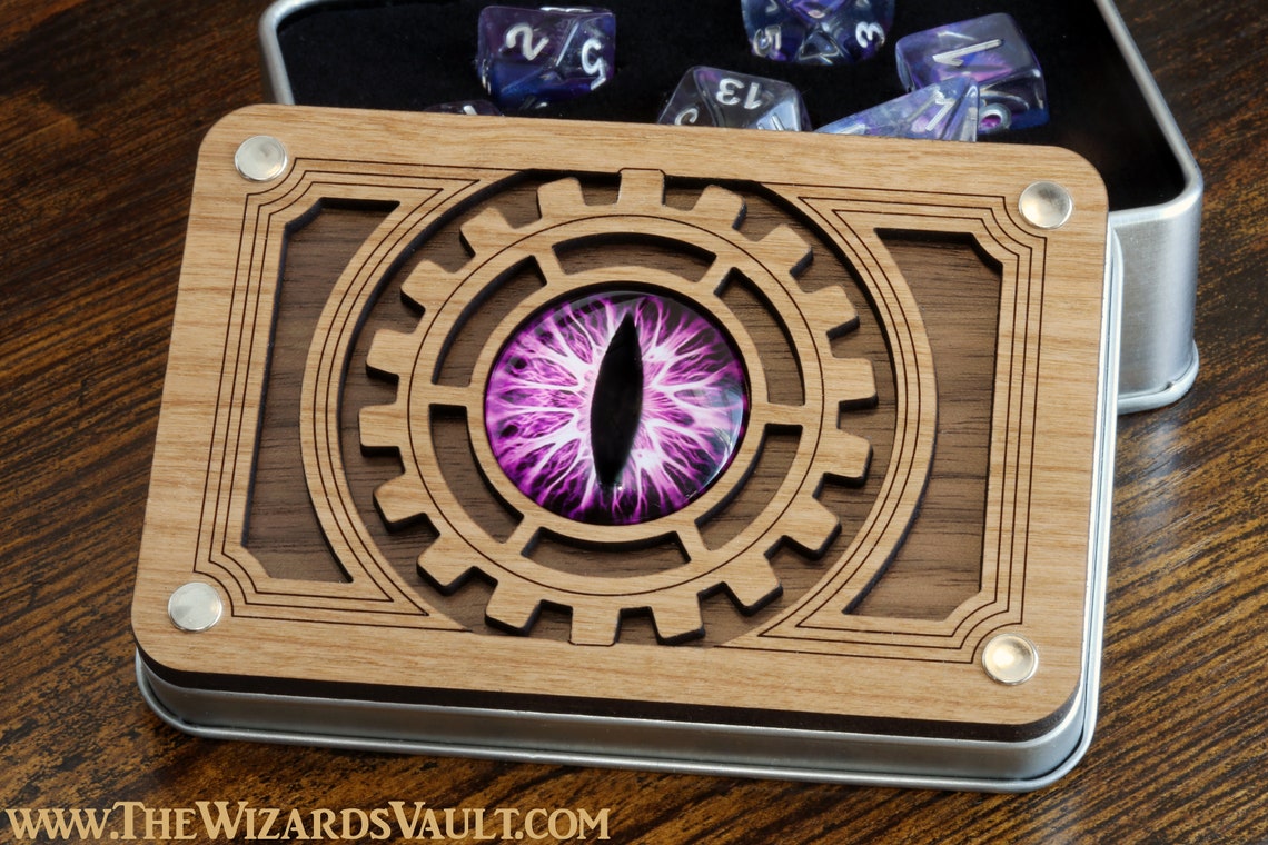 Mechanical Eye Dice Box and Faerie Dragon Dice Set Purple Etsy