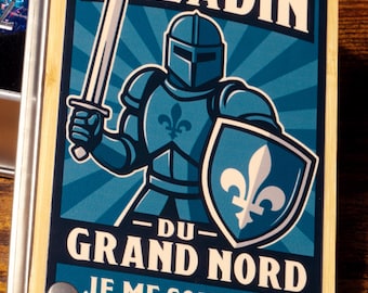 Paladin du Grand Nord, Blue and Black Sharp Edge Dice Set with Holographic Foil & Collector’s Box