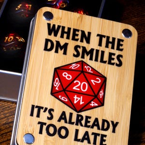 When the DM smiles it&#39;s already too late, Dice storage box for  and other great role-playing games | Dice Box Set Game Kit