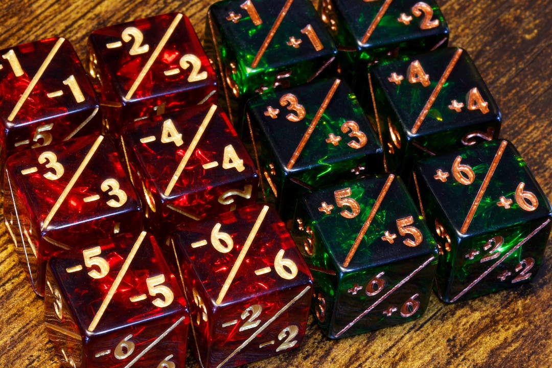 Single Counter Token 12 Counter – Token Set for +1/+1 and -1/-1 Counters, Game Kit, Red and ...