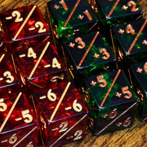 12 Counter Dice - Token Set für +1/+1 und -1/-1 Counter