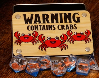 Crab dice set and box – Dice with crabs inside