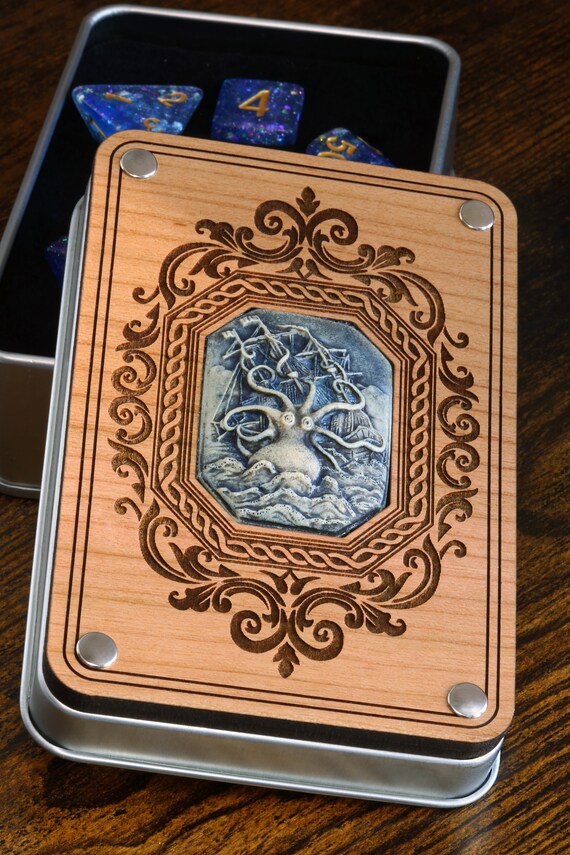 Kraken Dice Box With Galactic Sapphire Dice Set Blue With Etsy