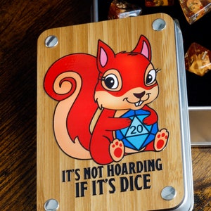 It&#39;s not hoarding if it&#39;s dice box and Squirrel dice set, Transparent with little Squirrels inside | Dice Box Set Game Kit