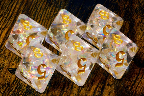 Sacred Opal D8 Dice  - For Paladins Clerics and Divine Spells