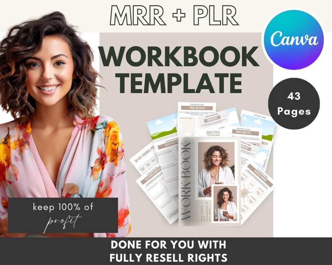 MRR Canva Workbook Template MRR Digital Product Creator Kit With Master ...