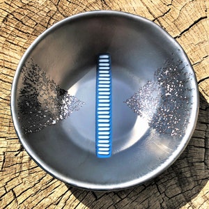 Accented Silver Fused Glass Bowl