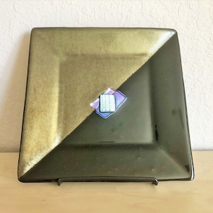 Black and Gold Fused Glass Plate