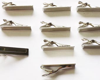 10 lot DIY Tie Bar Tie Clips Glue On metal findings