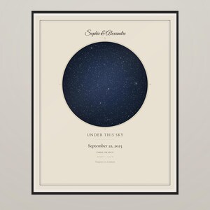 Personalized Star Map Print | Custom Night Sky Digital Download | Minimalist Star Chart | Anniversary Wedding Gift | Custom Date & Location