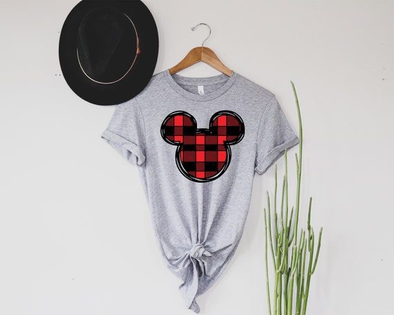Buffalo Plaid Mickey Mouse Head Disney 