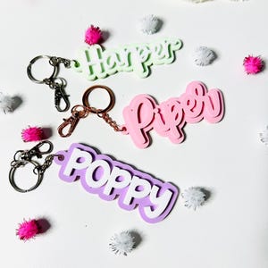 Custom Name Keychain: Personalized Backpack Tag, Diaper Bag Charm