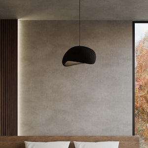 Wabi-Sabi Emberstill, Concrete Grey, Black, White Pendant Light, Composite, Ceiling Lights, 34x28x19 (Height) cm / 14&quot;x11&quot;x8&quot;, Handmade