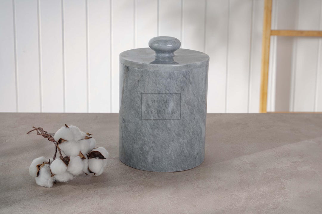 Marble Bathroom Trash Bin / Natural Marble Trash Bin / Stone Bathroom Bin / Bathroom Accessories ...