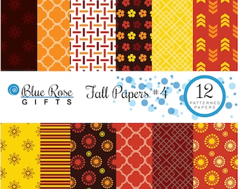 Paquete de papeles digitales de otoño cálido, páginas para diario creativo de otoño, papel para álbum de recortes en tonos óxido y dorado, fondos imprimibles para agendas y tarjetas.