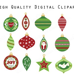 Christmas Ornament Clip Art - Digital Clip Art - Instant Download - Commercial Use