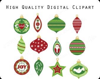Christmas Ornament Clip Art - Digital Clip Art - Instant Download - Commercial Use
