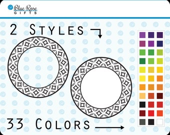 Split Quatrefoil Circle Digital Frames - Clipart Borders - Printable Labels - Instant Download - Commercial Use