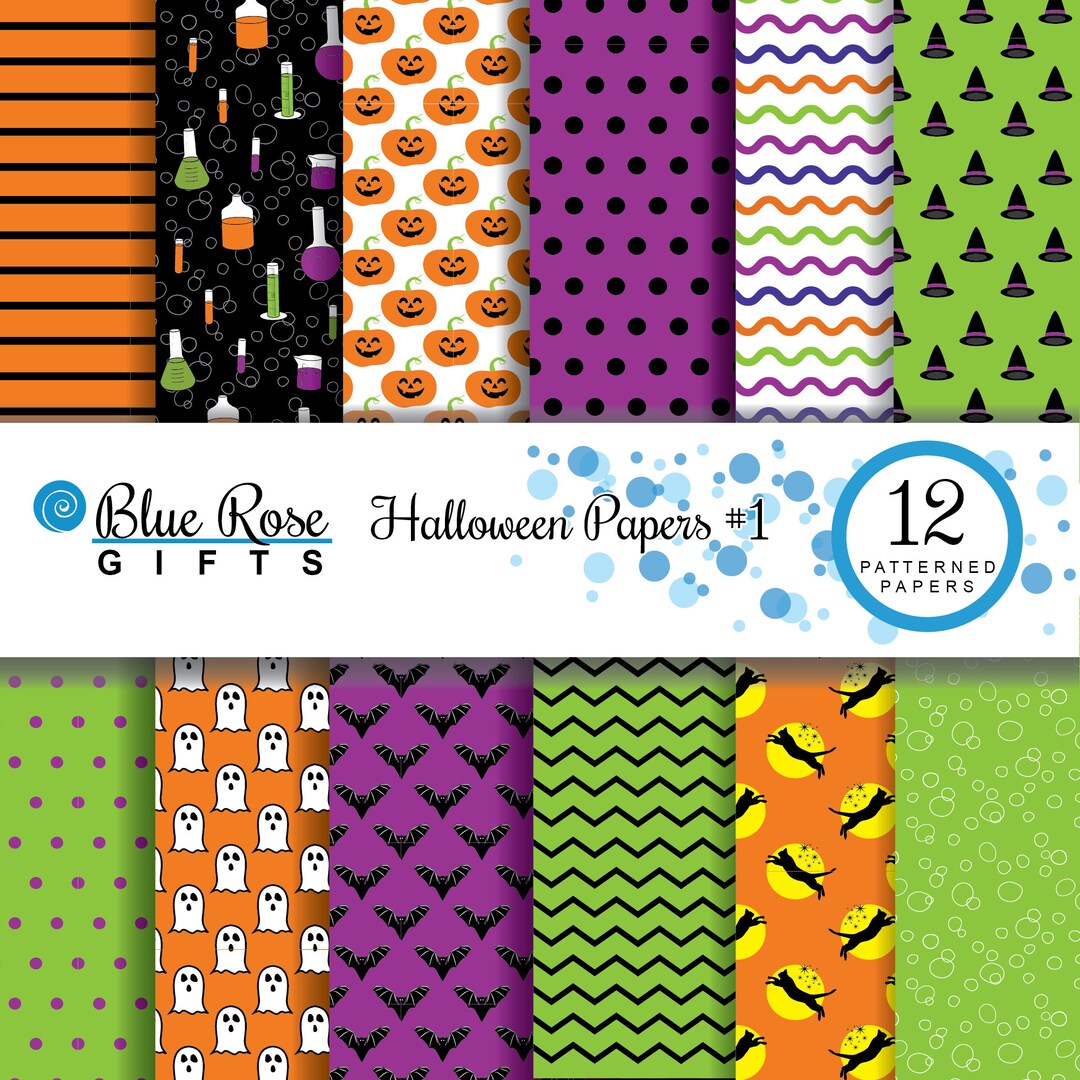Halloween Digital Paper Pack: Spooky Scrapbook Backgrounds (12" X 12 ...