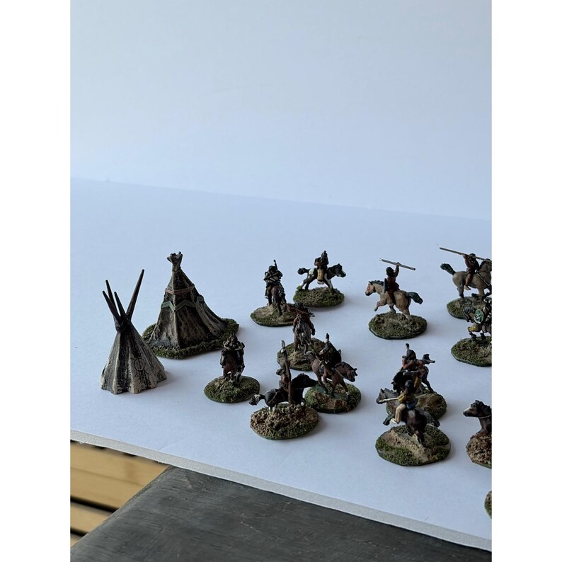 Wild West Rol 96 Hand Painted Wild West Miniature Wargaming Set Native American US ...