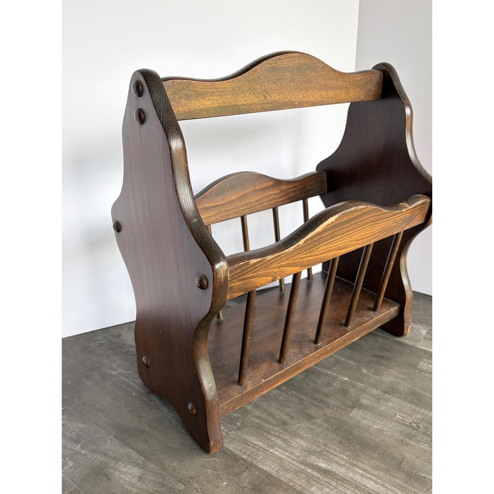 Vintage Wooden Magazine Holder - Etsy