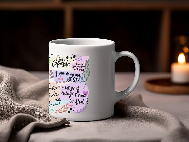 Affirmations Quote Mugs Variety Pack, Motivational Sayings, Colorful