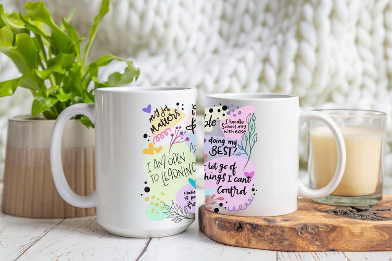 Affirmations Quote Mugs Variety Pack, Motivational Sayings, Colorful