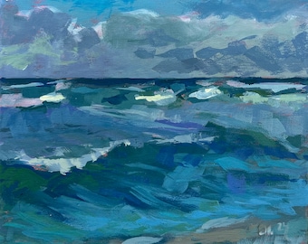 8" x 10", Acrylic Painting, Shores of Cancun. Or, message me your favorite photo and I'll paint it for you, same style and price!