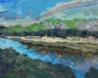 8" x 10", Acrylic Painting, River in Rockport Texas. Or, message me your favorite photo and I'll paint it for you, same style and price!
