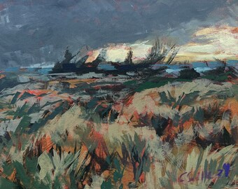 8" x 10", Acrylic Painting, Whidbey Wind. Or, message me your favorite photo and I'll paint it for you, same style and price!