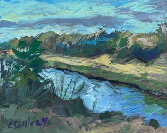 8" x 10", Acrylic Painting, River in Rockport Texas. Or, message me your favorite photo and I'll paint it for you, same style and price!