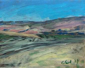 8" x 10", Acrylic Painting, Blue Mountains Walla Walla. Or, message me your favorite photo and I'll paint it for you, same style and price!