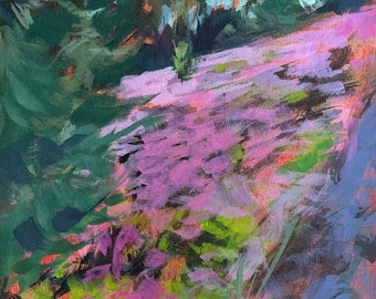 8" x 10", Acrylic Painting, Wild Flowers on Whidbey. Or, message me your favorite photo and I'll paint it for you, same style and price!