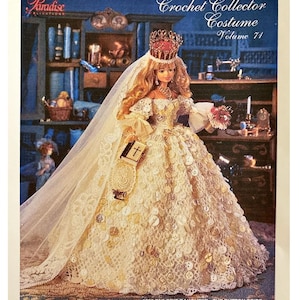 1830 Tailor's Tochter-die Knopf Braut DIGITAL DOWNLOAD ANLEITUNG häkeln Sammler Kostüm Vol 71 enthält Mieder Rock Blumenstrauß Geldbörse Krone