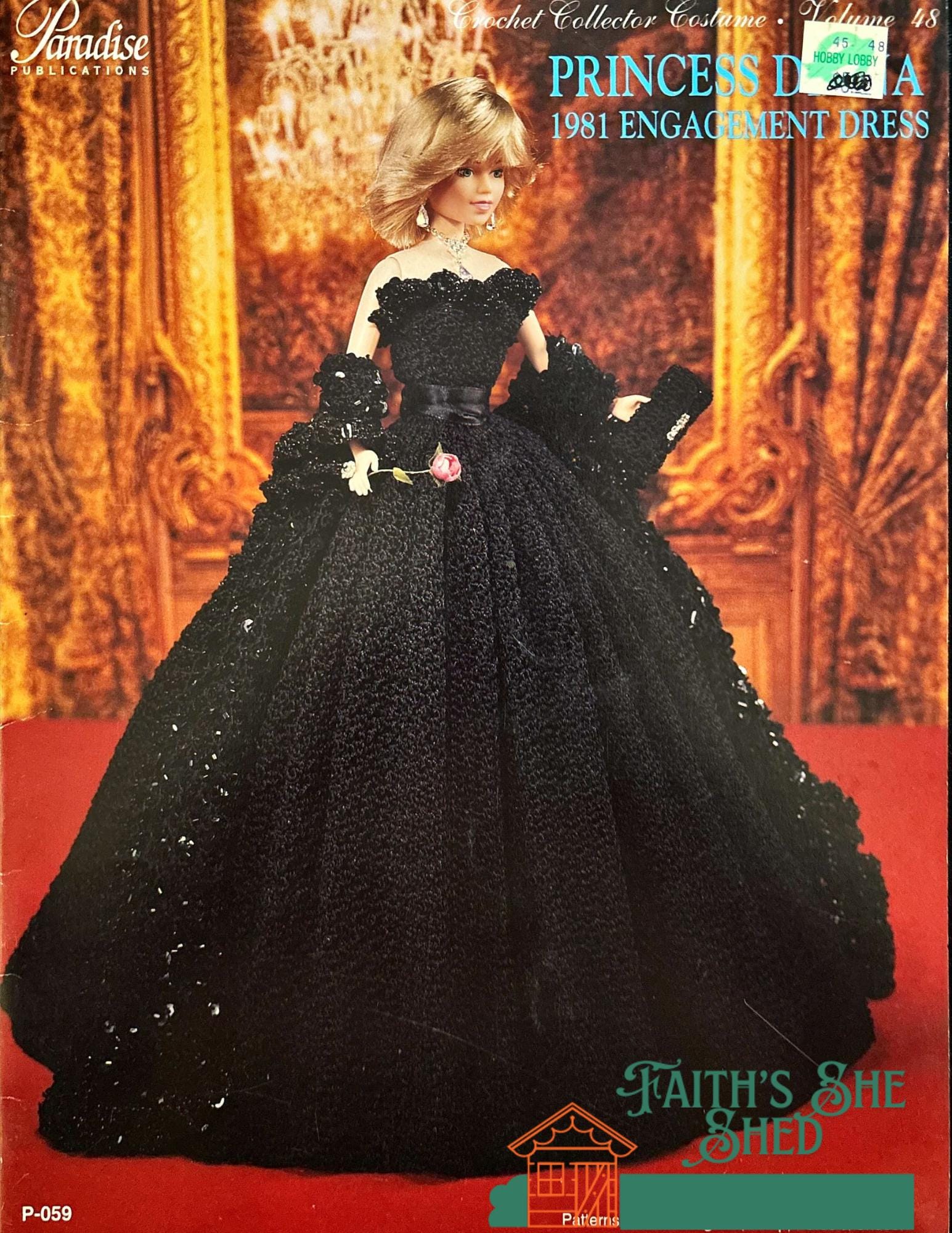 ダイアナ妃1981年婚約ドレス ヴィンテージデジタルかぎ針編みパターン