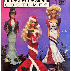 Modelli all'uncinetto per costumi di Natale, Pasqua, Halloween, San Valentino, Festa dell'Indipendenza, San Patrizio per bambole alla moda (download digitale)