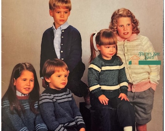 Kinder STRICK Pullover Magie digitales Muster in einem Stück von oben nach unten gestrickt Pullover für Kinder, die hinzugefügt werden können, wie sie wachsen.