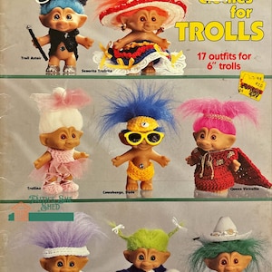 Crocheted Clothes for 6&quot; Trolls vintage digital pattern Troll Couture Stylish Crocheted Clothes for Trolls with Adorable Magical Threads