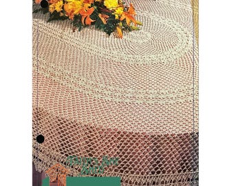 Oval Banquet Tablecloth vintage digital crochet pattern Sophisticated Oval Tablecloth: Ideal for Banquets and Events. Stylish and Functional