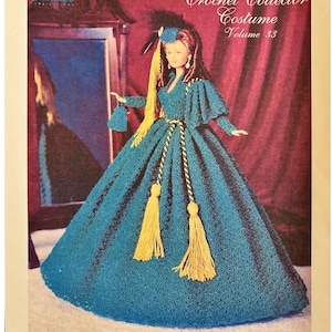 1866 Atlanta Belle DIGITAL DOWNLOAD Pattern Crochet Collector Costume Vol 33 Southern Belle Inspired PDF Retro Belle Civil War fashion