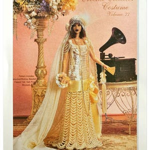 1926 Roaring 20's Bride DIGITAL DOWNLOAD Muster häkeln Sammler Kostüm vol 77 enthält Mieder Perlen Flapper Rock Schleier Geldbörse Hut