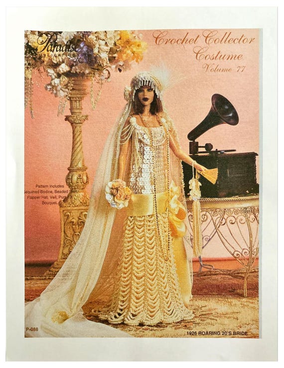 1926 Roaring 20's Bride DIGITAL DOWNLOAD PATTERN Crochet Collector Costume  Vol 77 Includes Bodice Beaded Flapper Skirt Veil Purse Hat - Etsy Denmark