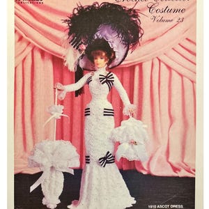 1910 Ascot Kleid DIGITAL DOWNLOAD SCHNITTMUSTER Häkelanleitung Sammler Kostüm vol 23 enthält Kleid Sonnenschirm Hut Stiefel Geldbörse