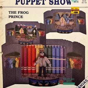 Grodprinsen, regnbågsteater, dockteaterföreställning, digitalt mönster av plastduk, vintage. Skapa din egen sagomagi för de hoppfulla i evighet.