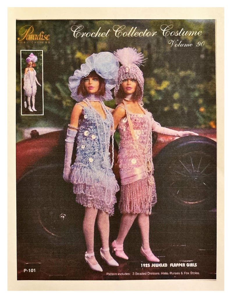 1925 Jeweled Flapper Girls DIGITAL DOWNLOAD PATTERN Crochet Collector ...
