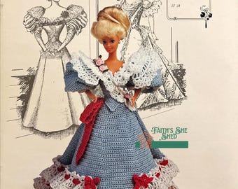 Patrón digital de la serie de coleccionista Miss Febrero de 1994 para la colección Gibson Girl de la muñeca de cama del calendario Gay Nineties.