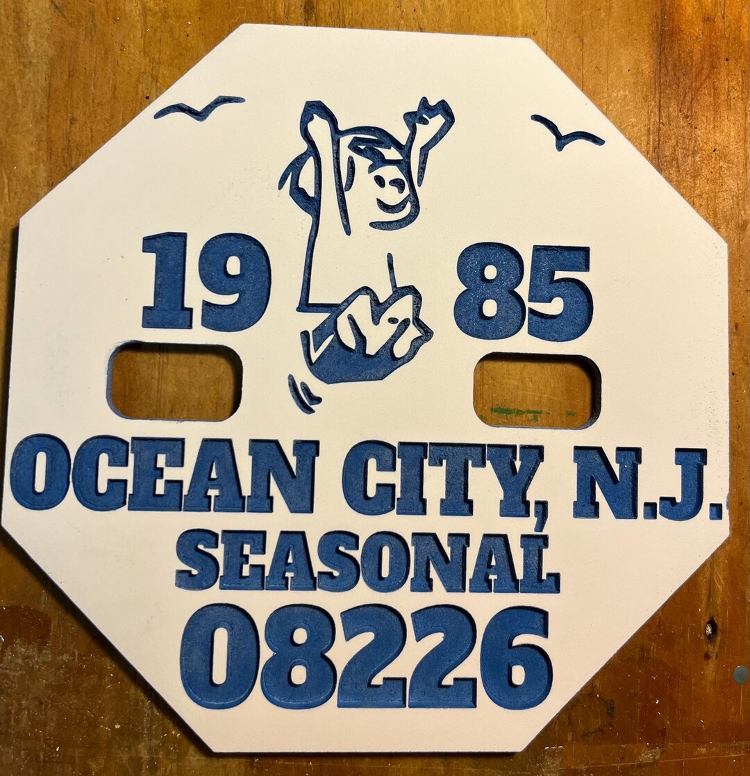 Handmade 1985 Ocean City Beach Tag Sign: Jersey Shore Wall Decor - Etsy