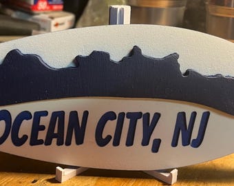 Mapa de Ocean City, NJ, tabla de surf, elemento decorativo para el hogar.