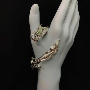 Silver Dragon Bangle, Women’s Fantasy Jewelry, Fashion Cuff Bracelet, Mythical Dragon Jewelry, Unique Cuff Bracelet